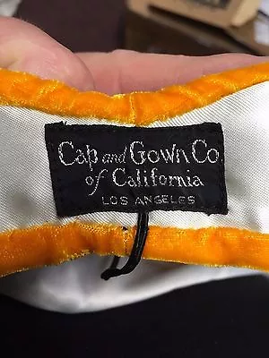 Vintage Cap And Gown Co. Of California Hood Blue Gold White 1930's • $34.20