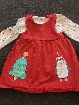 Baby Girls Christmas Outfit Dress And Top 9-12 Months Nutmeg  • £2.50