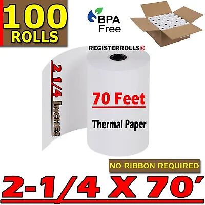  Verifone Vx520 (2 1/4  X 70') Thermal Paper Rolls  100 Xl Rolls Free Shipping • $62.99