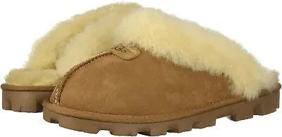 Women's Shoes UGG COQUETTE Sheepskin Slide Slippers 5125 CHESTNUT • $95