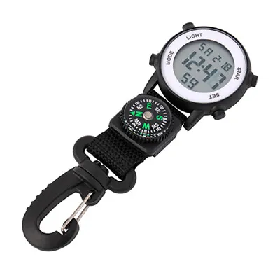 Nylon Strap Pocket Watch Outdoor Digital Watch Backpack Carabiner Watch • £12.99