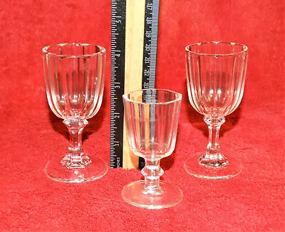 $9.99 • Buy SALE---3-VINTAGE Crystal Clear Stemmed Cordial Sherry Liqueur Glasses 
