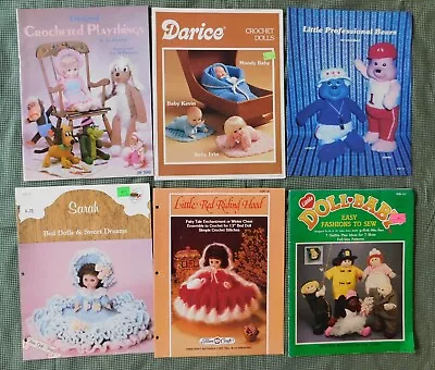 Vintage Crochet Books LOT Dolls Animals Bears Clothes To Sew 1980's Craft Gifts  • $3.75