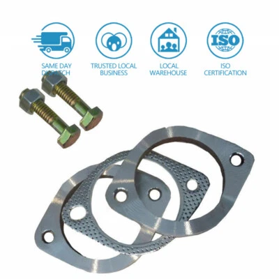 $31.95 • Buy 300 Series 2.5  63mm Stainless Steel Exhaust Flange Gasket Plate Bolt Nut Kit