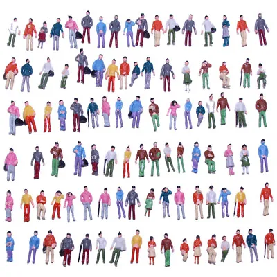 100pcs HO TT Scale 1:100 Painted Figures For Model Trains People P100 • $8.99