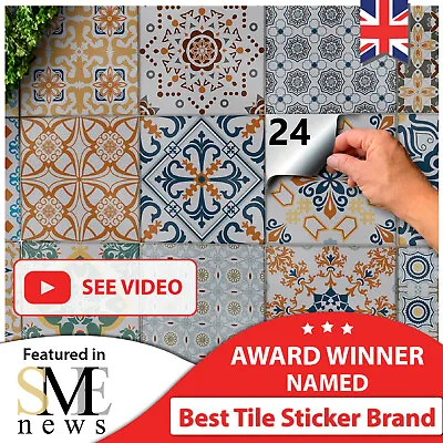 £5.99 • Buy Grey Kitchen Tile Stickers Victorian Mosaic Tile Transfers 6x6 Waterproof 15x15