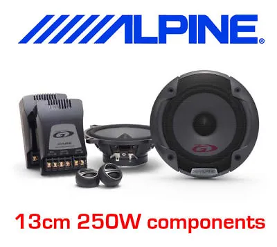 ALPINE 13cm 2-way CAR COMPONENT SPEAKERS With TWEETER CROSSOVER KIT SPG-13CS • £80.70