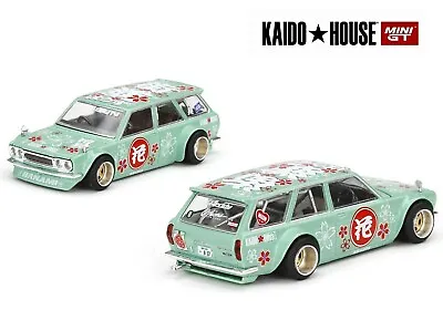 KAIDO HOUSE MINI GT DATSUN 510 WAGON COLLECTIBLE IMPORT RACE CAR -Lt Green MIB • $16.95