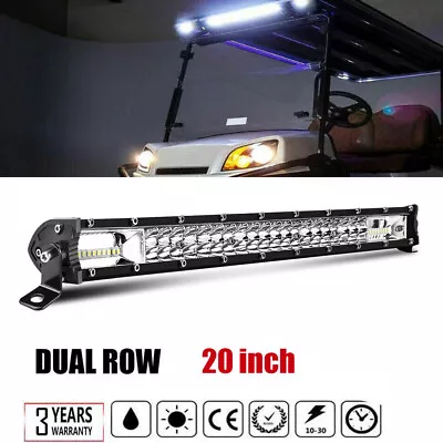 Fit Club Car EZGO Yamaha Golf Cart 20 Inch Bumper Led Work Light Bar Combo Lamp • $33.44