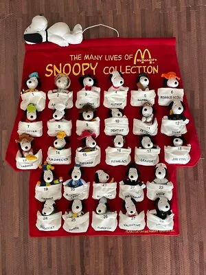 THE MANY LIVES OF SNOOPY Collection McDonald's Peanuts Plush Tapestry 2001 JAPAN • $150