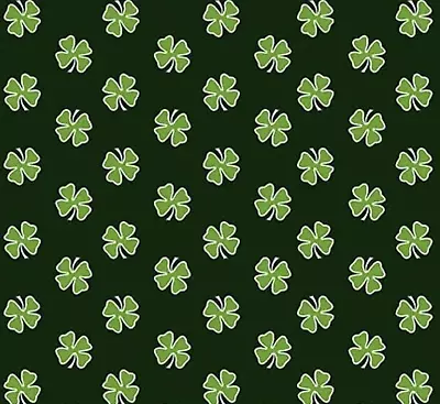 Henry Glass Hello Lucky Four Leaf Clover Black Green Cotton Fabric By Yard • $12