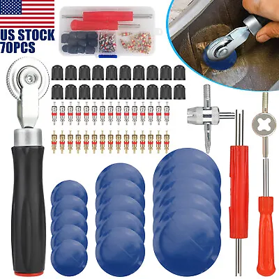 70Pcs Tire Repair Kit Flat Punctures For Car Truck Motorcycle Plug Patch W/Box • $12.98