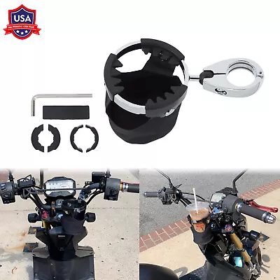 Universals Motorcycle Chrome Handlebar Drink Bottle Cup Holder  Fit For Harley • $21.59