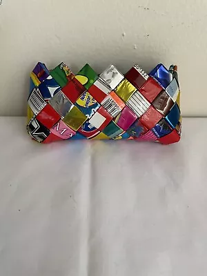 Bubble Gum Candy Wrapper Coin Purse Clutch Small Woven Recycled Candy Wrappers • $9.95