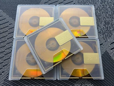 5 Sony Minidisc 80 Mins + Case MD Gold Premium Minidisk Rare 80 Min Disc VGC • £13