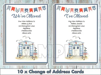 Personalised Change Of Address Cards New Home House Moving With Envelopes X 10 • £3.79