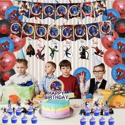 $19.95 • Buy 56 Pcs Spiderman Party Decorations Party Supplies New