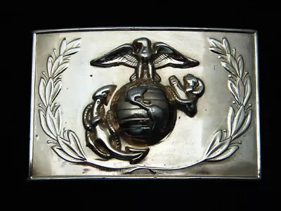 RA09103 VINTAGE 1970s **UNITED STATES MARINE CORPS** MILITARY BELT BUCKLE • $23