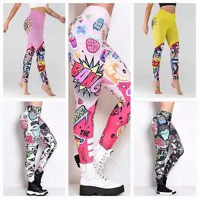 £17.99 • Buy Ladies Girls 3D Digital Printed Cartoon & Comics Leggings Yoga Pants