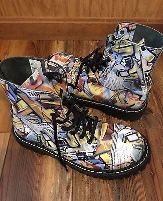 Steel Toe 8 Eyelet Unisex Punk Graffiti Boots Work Boots Men’s Women’s • $85