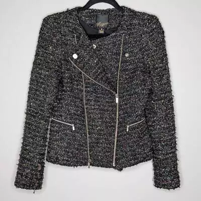 Mcginn Nordstrom Tweed Black Multicolor Zip Jacket Small • $115