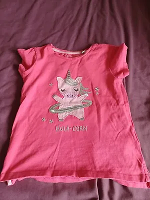 £0.99 • Buy Girls Pink Unicorn T Shirt Age 5-6 Years