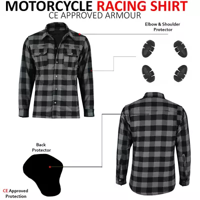 Motorbike Motorcycle Racing Amoured Shirt Riding Protective Jacket CE Armours UK • $55.48