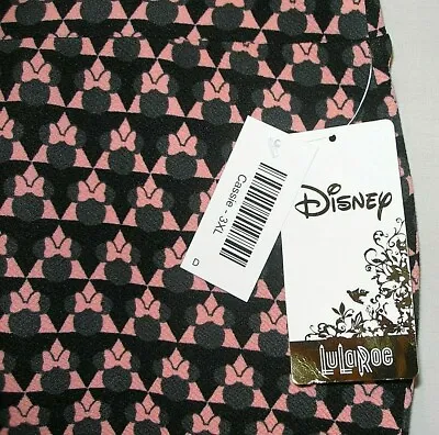 New Disney Minnie Mouse LuLa Roe Womens Plus 3XL Pencil Skirt Black Pink Tag    • $12.99