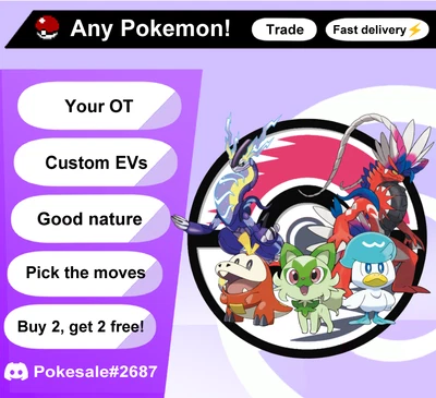$2.49 • Buy Any Pokemon 6iv🌟 Shiny🌟 Custom For Pokemon Scarlet And Violet🔥