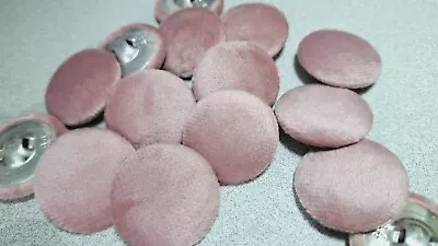 10X  Plush Velvet Upholstery Buttons Baby Pink  - (Size: 19/22/25/30mm) • £4.69