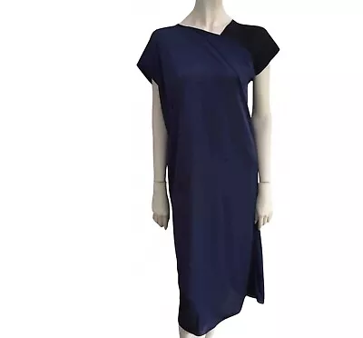 $405.77 • Buy Roland Mouret RUNAWAY Blue Draped Dress UK 12 US 8 IT 44 FR 38