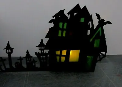 Hand Made Halloween Haunted House Graveyard Led Tea Light Holder Gift Sweet Box  • £3.50