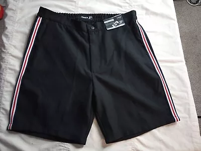 J. Ferrar Shorts Mens Size Large Slim Hybrid Black Back Elastic W/ Side Stripe • $16.19