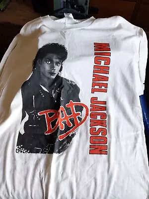 Genuine Original BAD TOUR TSHIRT Michael Jackson Size XL • £80