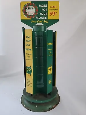 Vintage Scotch Tape Carousel Style General Store Metal Green & Yellow Display • $249.99