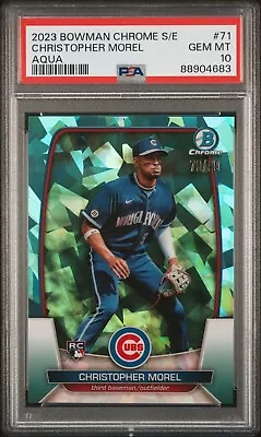 2023 Bowman Chrome Sapphire Christopher Morel #71 Aqua /99 PSA 10 GEM MINT • $15.50