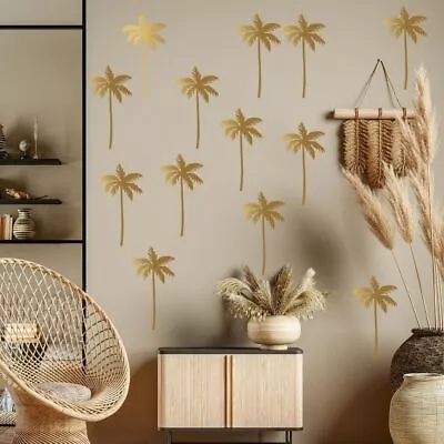 4 Pcs Gold Palm Tree Wall Decals  Tree Tropical Peel And Stick  Bedroom • $16.69