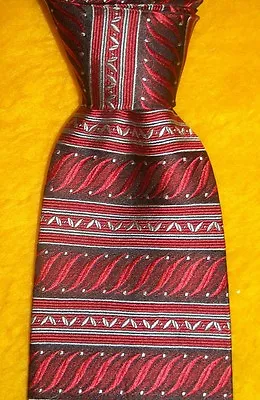 Roundtree & Yorke ~silk Dress Shirt Tie ~ Red Black Silver ~ Long Tall Xxl Xl 65 • $24.99