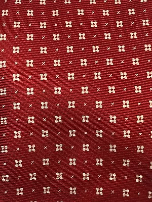 Kiton Napoli Tie Red Flowers Geometric Silk Handmade In Italy • $60