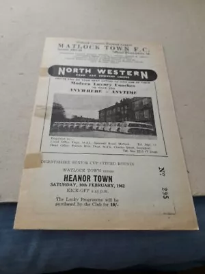 Matlock Town V  Heanor Town DSC 1961/62 • £2.25