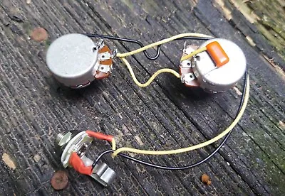 Epiphone Les Paul Jr Wiring Harness .022 Orange Drop Cap Alpha 500k 5/16 Pots  • $35