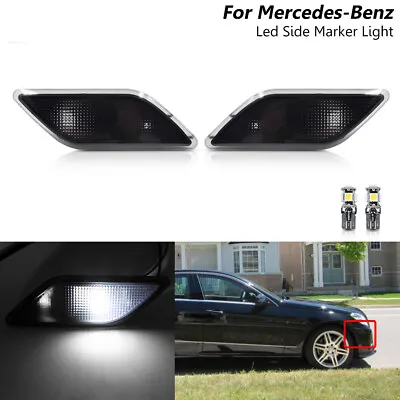 Smoked LED White Side Marker Light For Mercedes Benz W212 E300 E350 E550 E63 AMG • $26.99