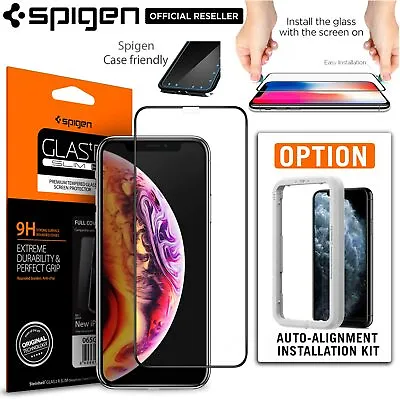 $17.99 • Buy For IPhone 11 Pro XS MAX XR 8 7 Plus SE Screen Protector SPIGEN Full Cover Glass