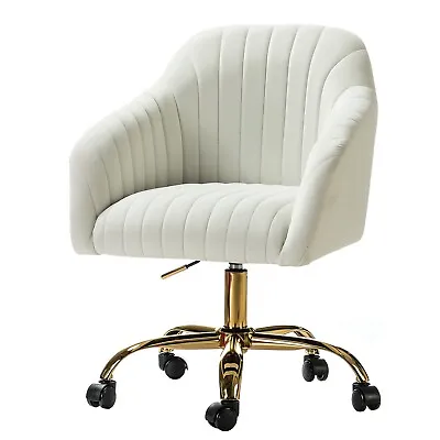 Home Office Velvet Desk Chair Swivel Hight Adjustable Unpholstered Gold Leg • $189.99