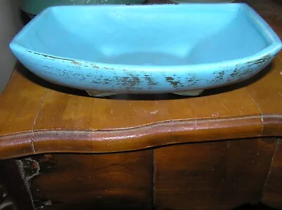 Mccoy Pottery Blue Planter Drippy Glaze  • $25