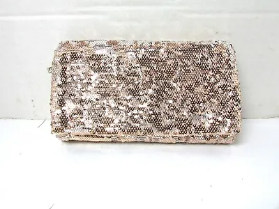 Mossimo Supply Co. Gold Sequin Foldover Clutch Bag W/ Removable Crossbody Chain • $19.98