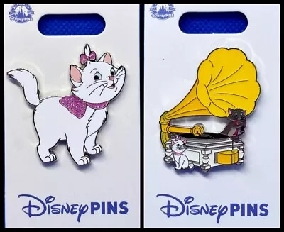 Disney Parks 2 Pin Lot Aristocats Marie Sparkly + Phonograph Kitties - NEW • $19.99