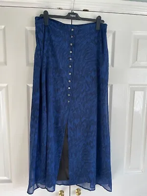 Mint Velvet Hope Blue Print Maxi Skirt | UK Size 14 • £20