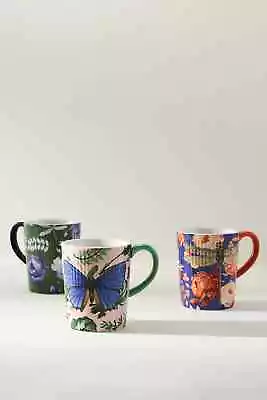 New Anthropologie Athalia Butterfly Or Dragonfly Mug -Green Pink Or Red • $21