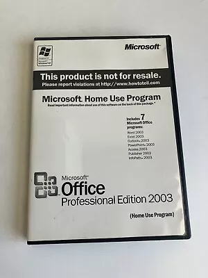 Microsoft Office Professional Edition 2003 Home Use Program With Product Key • $16.95